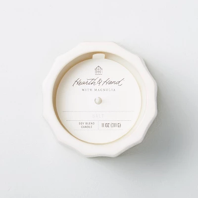 Wide Fluted Speckled Ceramic Salt Jar Candle Tonal Cream 11oz - Hearth & Hand™ With Magnolia - Image 2