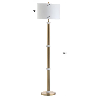 60.5" Metal/Marble Gregory Floor Lamp (Includes LED Light Bulb) Gold - JONATHAN Y - Image 3