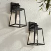 John Timberland Arrington Modern Outdoor Wall Light Fixtures Set Of 2 Black Motion Sensor 14 3/4" Clear Glass For Post Exterior Barn Deck House Porch