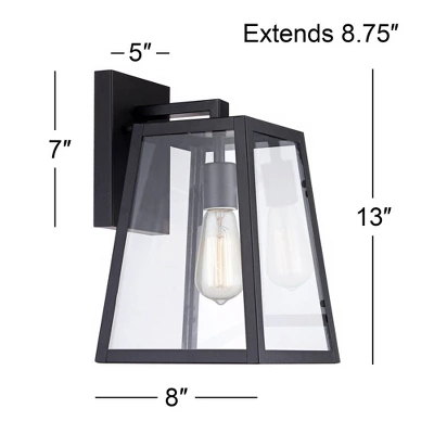 John Timberland Arrington Modern Outdoor Wall Light Fixture Mystic Black 13" Clear Glass For Post Exterior Barn Deck House Porch Yard Posts Patio Home - Image 7