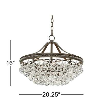 Vienna Full Spectrum Wohlfurst Bronze Pendant Chandelier 20 1/4" Wide Clear Crystal 5-Light Fixture For Dining Room House Foyer Kitchen Island Bedroom - Image 7