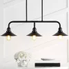 34.25" LED 3-Light Cade Metal Farmhouse Industrial Pendant Oil Rubbed Bronze - JONATHAN Y