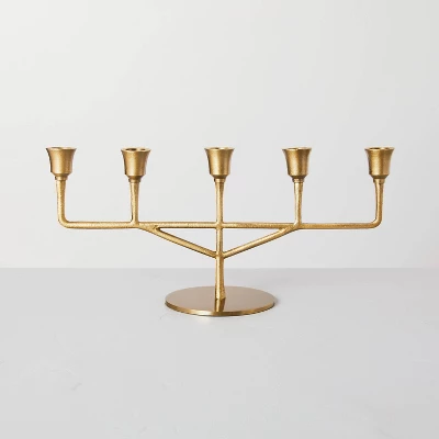Antiqued Metal Taper Candelabra Brass Finish - Hearth & Handâ„¢ With Magnolia - Image 4