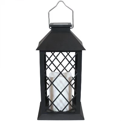 Sunnydaze Decor Sunnydaze Outdoor Concord Hanging Tabletop Solar LED Rustic Farmhouse Decorative Candle Lantern - 11" - Image 6