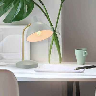 15" Willow Desk Lamp With Pivoting Shade Matte Green - Globe Electric