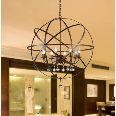 31" X 31" X 8" 8-Light Jossie Chandelier Brown - Warehouse Of Tiffany - Image 2