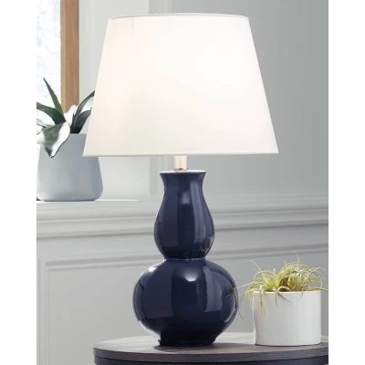 Zellrock Ceramic Table Lamp Navy - Signature Design By Ashley