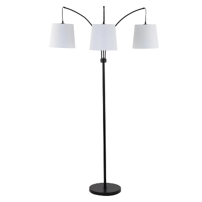72.5" 3-Light Sylva Mid-Century Modern Head-Adjustable Iron LED Arc Floor Lamp Black (Includes LED Light Bulb) - JONATHAN Y - Image 3