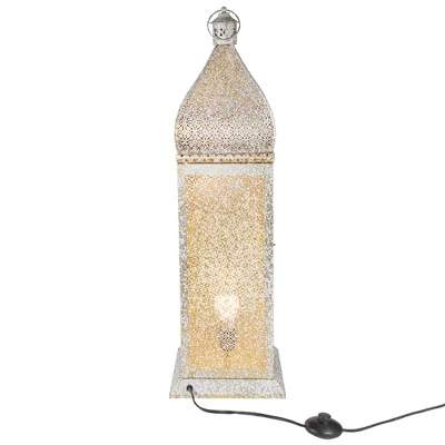 Northlight 30.5" White And Gold Moroccan Style Lantern Floor Lamp - Image 3